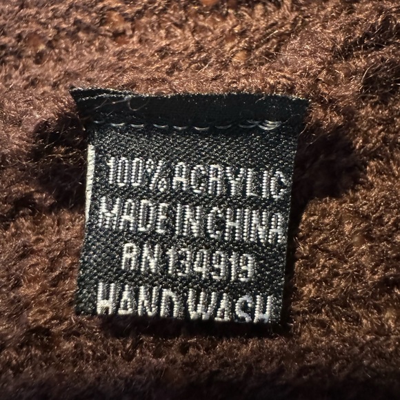 VENICE BLUE Chocolate Brown Boho Pom Pom Tie Longline Cardigan L/XL Sweater Top - Picture 16 of 16